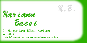 mariann bacsi business card