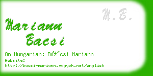 mariann bacsi business card